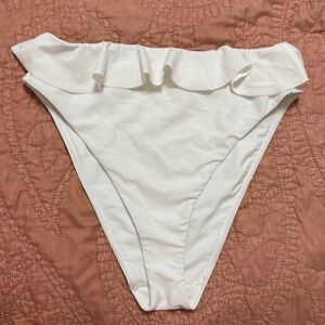 Show Me Your MuMu Ruffle White Bikini Swimsuit Bottom